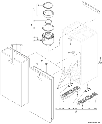 Bosch / Junkers Gas-Brennwertgeraet, wandhaengend GC7000 WP 100 23, 980 x 520 x 469 Bild 4