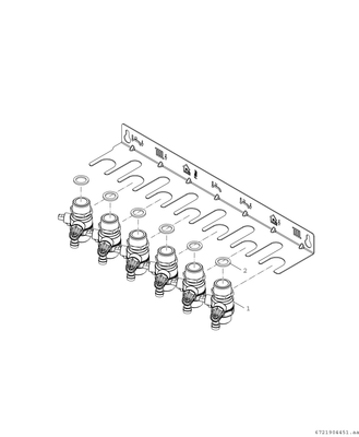 Bosch / Junkers Zubehör, für Wohnungsstationen Montageplatte F7002 RS, 6 Kugelhaehne Bild 4
