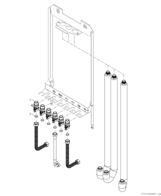 Bosch / Junkers Zubehör, für Wohnungsstationen Montagerahmen F7001 RS, 6 KH, PWC+V oben Bild 4