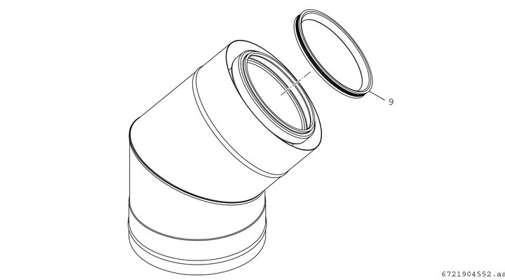 Bosch / Junkers Abgaszubehör FC-CE200-45 Bogen 45 Gr, d:200/300 mm, Farbe silberfarben Bild 3