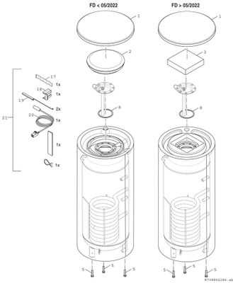 Bosch / Junkers Warmwasserspeicher SK 160-5 ZB, zylindrisch, Farbe weiß Bild 3