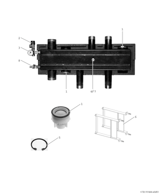 Bosch / Junkers Zubehör, für Luftwaermepumpen DDV 40 Doppelt differenzdruckloser Verteiler 40, 240 x 1200 x 460 mm Bild 4