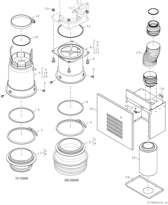 Bosch / Junkers Unterkomponente Kessel GC 7000 F Condens 7000 F - 100 H (rechts) Bild 11