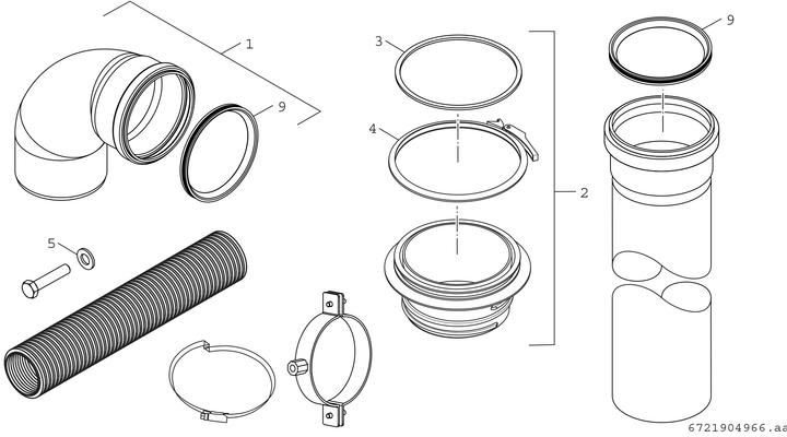 Bosch / Junkers Abgaszubehör RLUraumluftunabhaengiges Anschlussset, DN 160 Bild 3