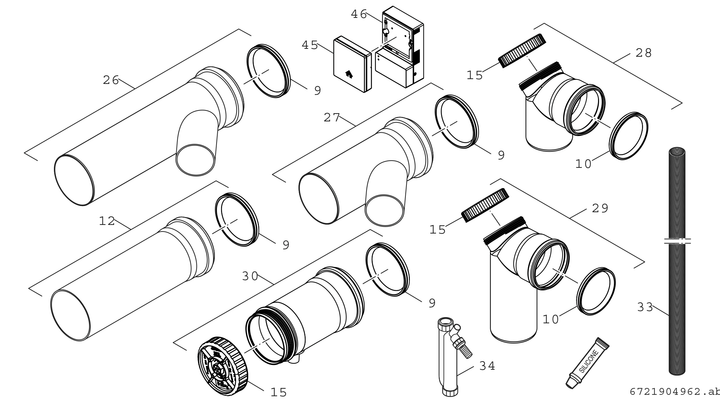 Bosch / Junkers Abgaszubehör FC-Set125-B23 Grundbausatz Kask. B23P 125 mm, CO-Sensor Bild 3