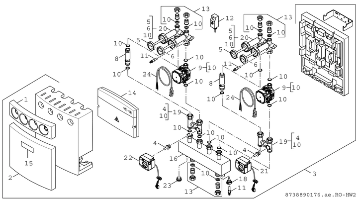Bosch / Junkers Installationszubehör MCM 102 MM200 Schnellmontageset (2 Heizkreise) + MM200 Bild 2