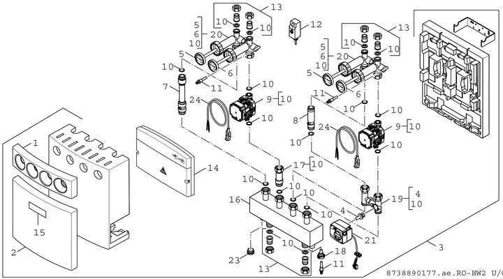 Bosch / Junkers Installationszubehör MCM 101 MM200 Schnellmontageset, für 2 Heizkr.+MM200 Bild 3