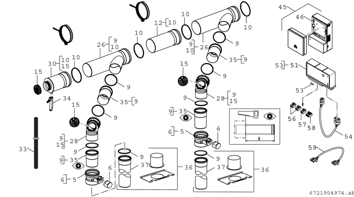 Bosch / Junkers Abgaszubehör FC-CS106 / Set Abgaskaskade, mit CO-Sensor und UX15, DN 200 Bild 3