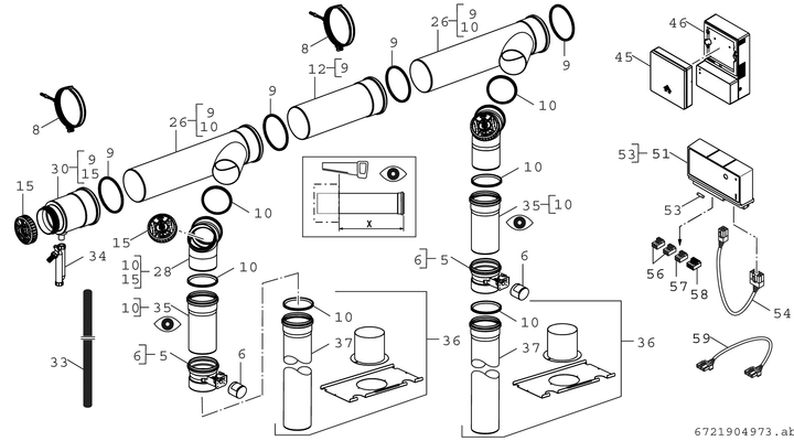 Bosch / Junkers Abgaszubehör FC-CS105 / Set Abgaskaskade, mit CO-Sensor und UX15, DN 160 Bild 3