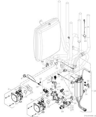 Bosch / Junkers Luft / Wasser-Wärmepumpe Compress CS6800iAW 12 MB, Inneneinh, mit Puffer, 1180 x 600 x 750 mm Bild 5
