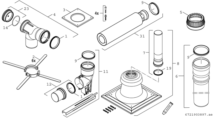 Bosch / Junkers Grundbausatz B53, 80 mm, Kunststoff Bild 3