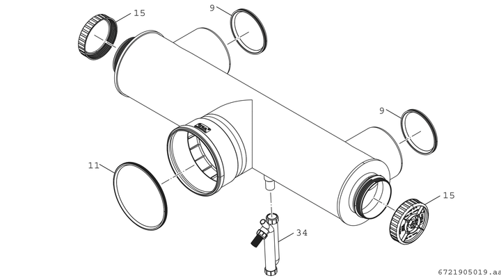 Bosch / Junkers Abgaszubehör Y2 x 160-200 TR Y-Stück auf DN 200, für TR-Set, DN 160 Bild 3