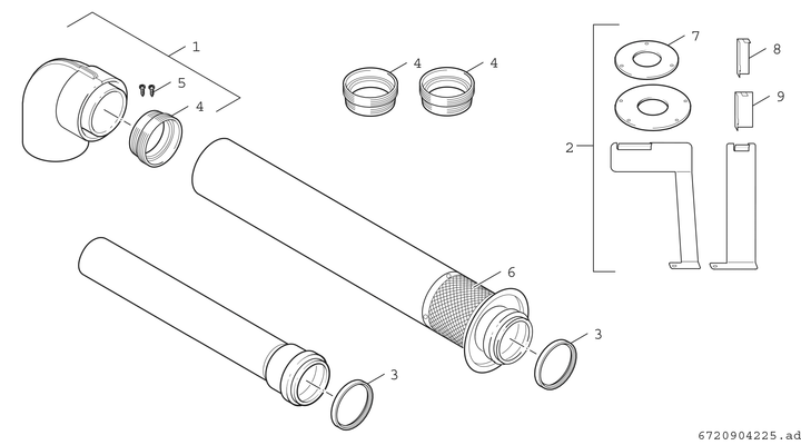 Bosch / Junkers Abgaszubehör AZ 209/2 Grundpaket, für B32, d:80 / 110 mm Bild 3