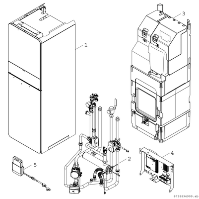Bosch / Junkers Kompaktmodul AWMB 9, für Luft-WP Hydraulik, Regelung und Pufferspeicher, 2120 x 750 x 750 mm Bild 3