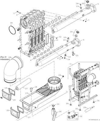 Bosch / Junkers Unterkomponente Kessel GC 7000 F Condens 7000 F - 250 H (rechts) Bild 4