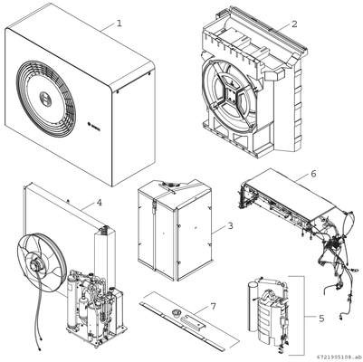 Bosch / Junkers Monoblock-Ausseneinheit AW 12 OR-T Baureihe CS5800 / 6800i AW, 11,6 kW, 1100 x 1350 x 1350 mm Bild 3