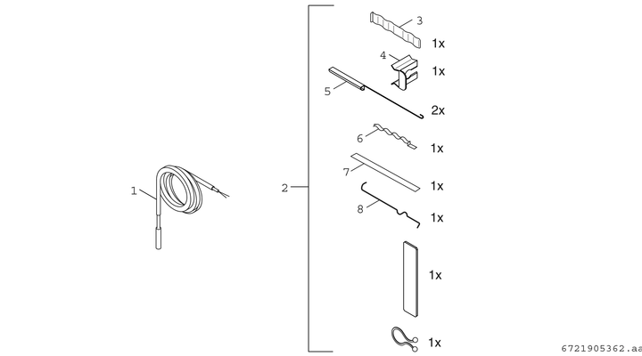Bosch / Junkers Temperaturfühler SF 4 Set, für Warmwasserspeicher (Kabellaenge: 6 m) Bild 3