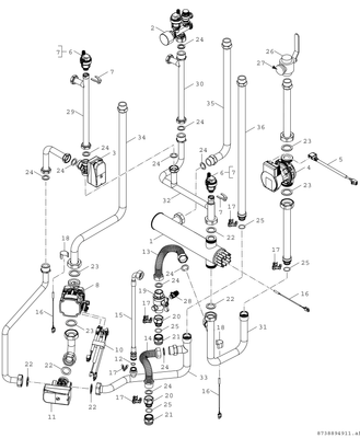 Bosch / Junkers Kompaktmodul AWMB 9, für Luft-WP Hydraulik, Regelung und Pufferspeicher, 2120 x 750 x 750 mm Bild 5