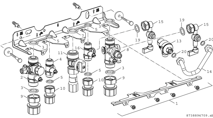 Bosch / Junkers Montageanschlussplatte Nr. 1660, für Kombigeraete, Aufputz Bild 3