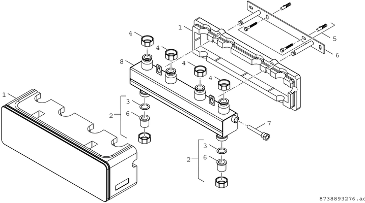Bosch / Junkers Installationszub. WHY / HKV 2/25/25 Heizkreisverteiler, mit hydr. Weiche Bild 3