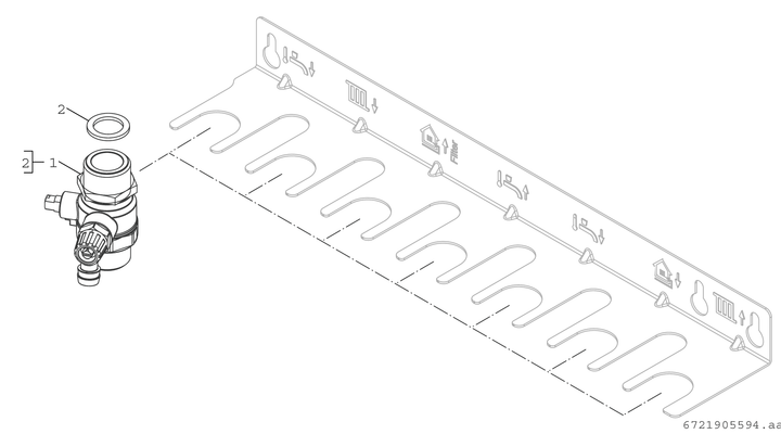 Bosch / Junkers Zubehör, für Wohnungsstationen Montageplatte Modul HPS Bild 3