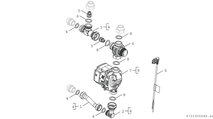 Bosch / Junkers Zubehör, für Wohnungsstationen Modul gemischter Heizkreis (unten) Bild 3