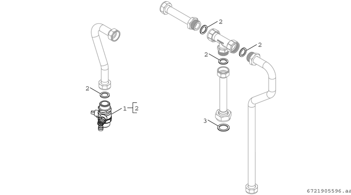 Bosch / Junkers Zubehör, für Wohnungsstationen Hochtemperaturabgang, für F7002 MS Bild 3