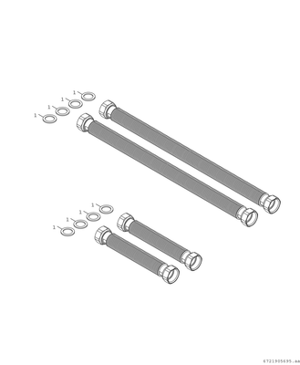 Bosch / Junkers Installationspaket INPA 500-1000, lang 500 - 1000 mm, für CS5800iAW / CS6800iAW, 100 x 100 x 700 mm Bild 3
