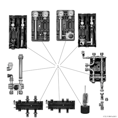 Bosch / Junkers Zubehör, für Luftwaermepumpen DDV 40 Doppelt differenzdruckloser Verteiler 40, 240 x 1200 x 460 mm Bild 3