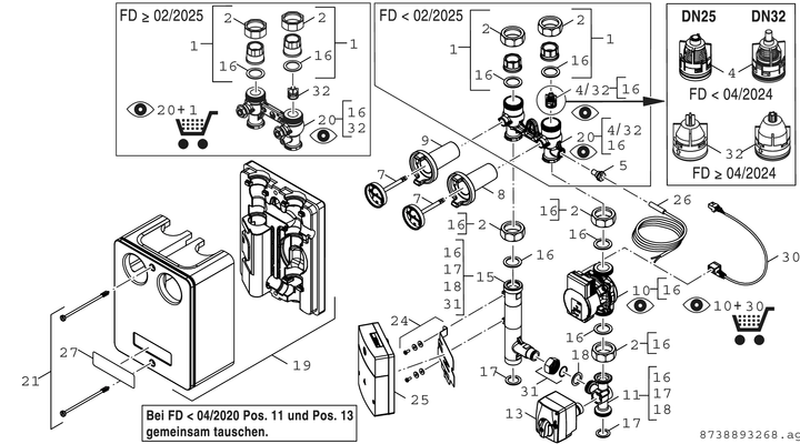 Bosch / Junkers Installationszub. HSM 15/4 MM 100 Heizkreisset, mit Mischer DN 15, mit MM100, 206 x 294 x 440 mm Bild 3