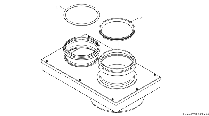 Bosch / Junkers Abgaszubehör FC-110/185-110/110 Adapter auf 2xDN 110 parallel, DN 110 / 160 Bild 3
