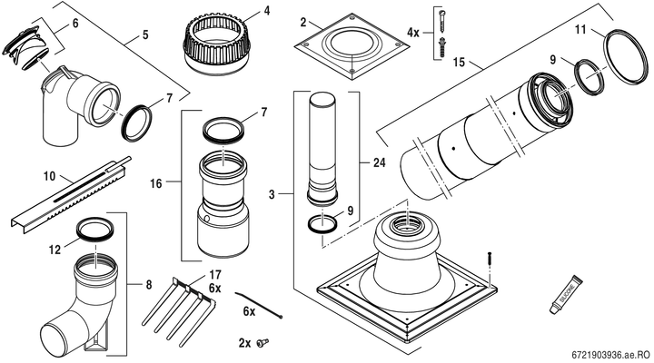 Bosch / Junkers Abgaszubehör FC-Set60-B53 Grundbausatz B53, d:60 Bild 3