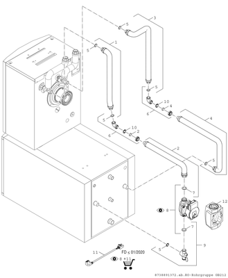 Bosch / Junkers Speicher-Anschlussgruppe BCC10-HE, für WST -2 und GC7000F 15-50 kW, Farbe weiß Bild 2