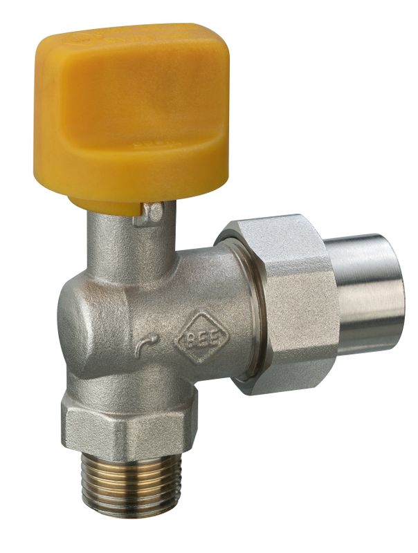 Bee Gasanschluss-Kugelhahn 1/2" Eck Mess.vern. mit therm.Absperreinricht. TAE Bild 1