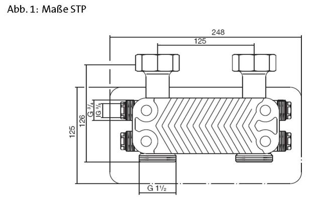 Brötje Systemtrennung STP 25/30, für Pumpengruppen, bis 30 kW, DN 25 Bild 2