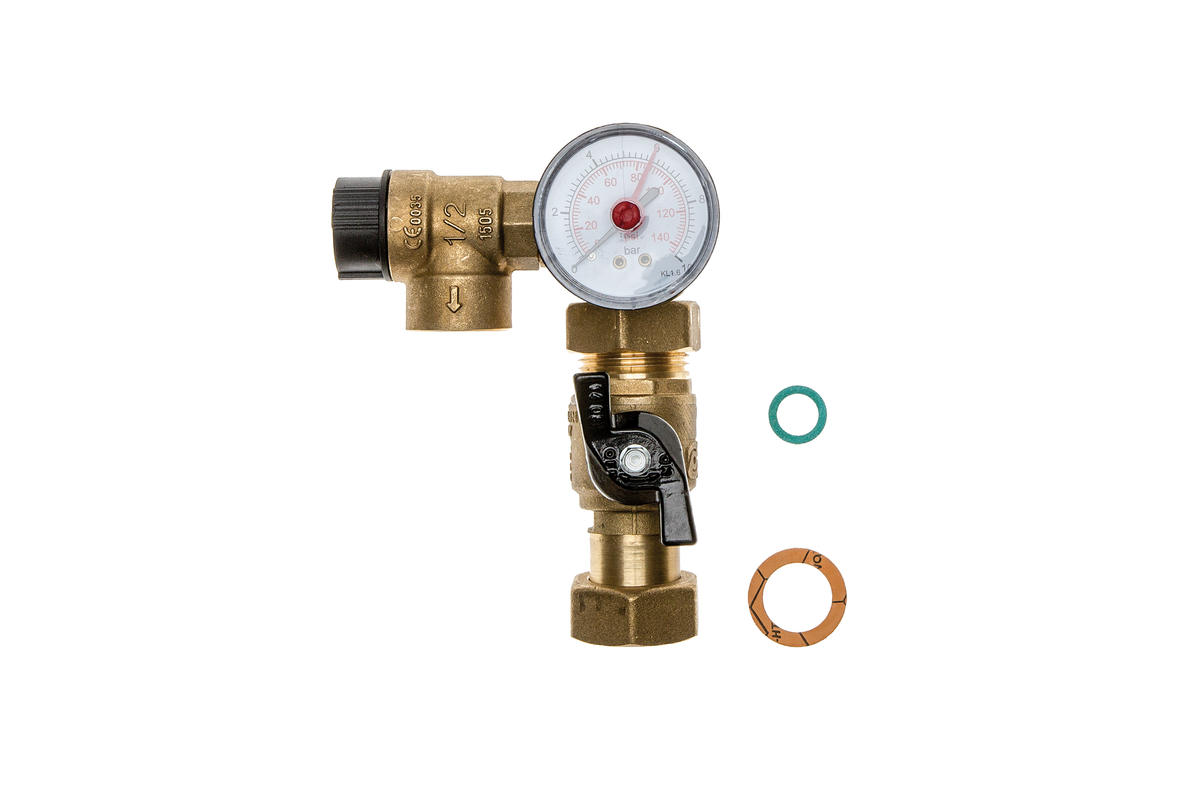 Brötje Sicherheitsventil 6 bar, mit Manometer Bild 1