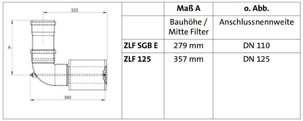 Brötje Zuluftfilter ZLF 125, für SGB 215 - 300 E, mit NW 125 mm Bild 2