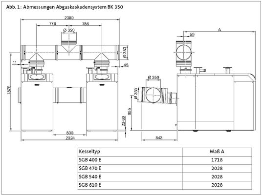 Brötje Bausatz Abgasleitungs-Kakade BK 350, für SGB 400-610 Serie E Bild 2