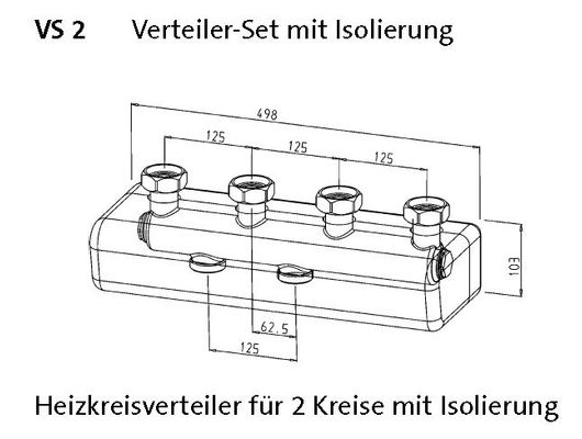 Brötje Verteiler-Set VS 2, für 2 Heizkreise, mit Isolierung Bild 3