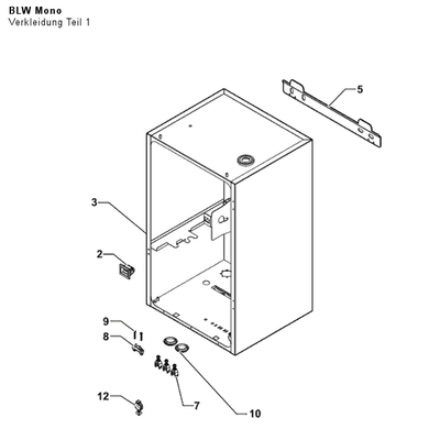 Brötje BLW Mono-K Innenteil, mit Heizstab BLWMKIMH, 1336 x 602 x 788 mm, Farbe weiß Bild 2