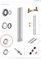 Conti Rosette Piezo-Taster D 48 mm, Messing, Farbe silberfarben Bild 2