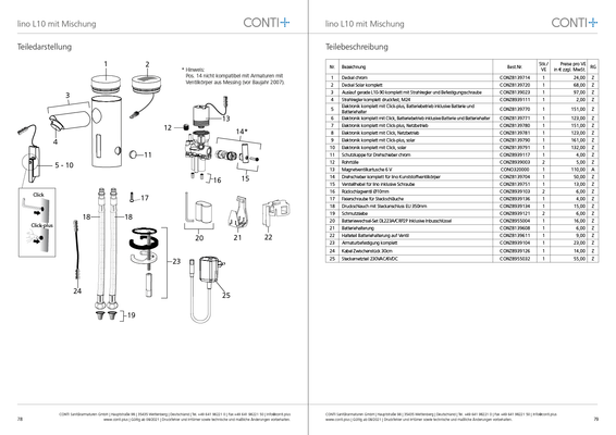 Conti + lino elektr. IR WT-Armatur Batt. mit Misch. PVD, chrom geb. L10, Farbe chrom Bild 2