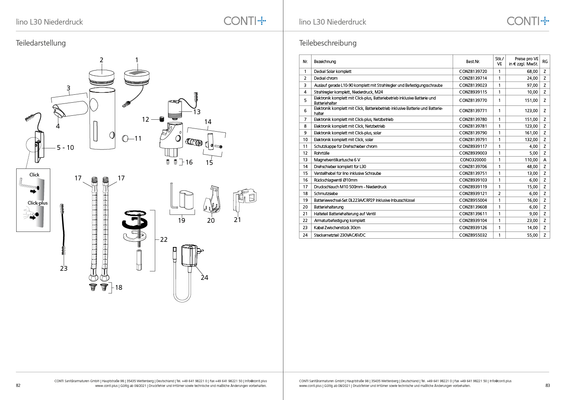 Conti + lino elektr. IR WT-Armatur Solar mit Misch.druckl. chrom L30, Farbe chrom Bild 2