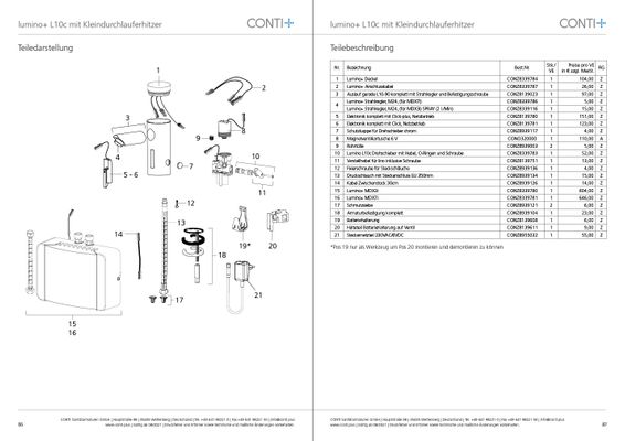 Conti + lumino+ elekt. IR WT-Armatur Netz DurchlErh.6,5 kW / 400 V Chr. mit Abl. L10c, Farbe chrom Bild 2