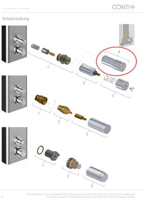 Conti Ölhydraulik, mit Isolierstück und Druckknopf, vormontiert Bild 2