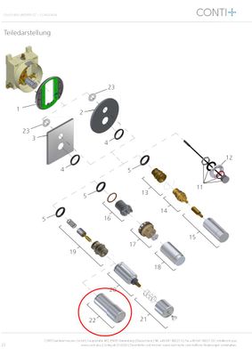 Conti Ölhydraulik, mit Isolierstück und Druckknopf, vormontiert Bild 3