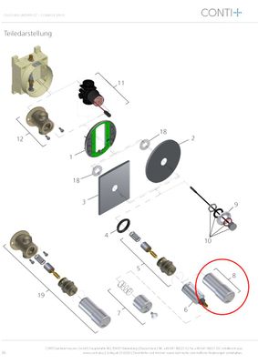 Conti Ölhydraulik, mit Isolierstück und Druckknopf, vormontiert Bild 5