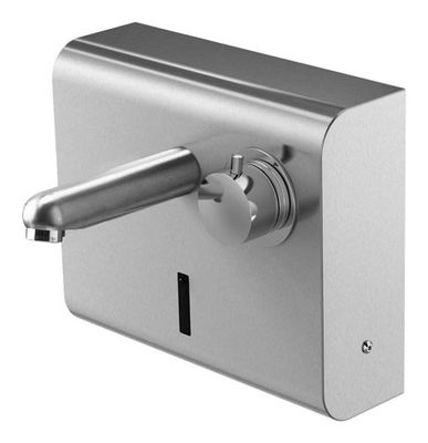 Conti + lino elektr. IR Wandarm. AP Batt. mit Misch. Edelstahl Ausladung 220 mm K10, Farbe silber Bild 3