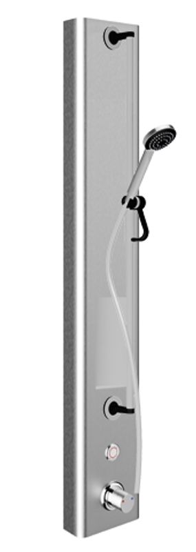 Conti CO CONSMART Duschelement Edelstahl Ablg Thermostat, Piezo, Batterie, DN 15, Farbe silberfarben Bild 1