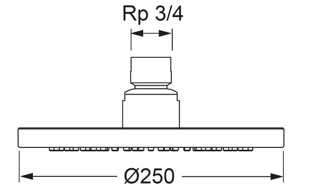 Conti + CONWELL Regenbrausekopf rund 250, 50 x 250 x 250 mm, Farbe chrom Bild 6